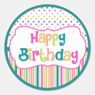 Colorant autocollants ronds d'anniversaire