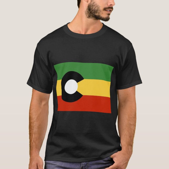 ColoRasta State Flag. ColoRADo fershur. T-Shirt (Front)