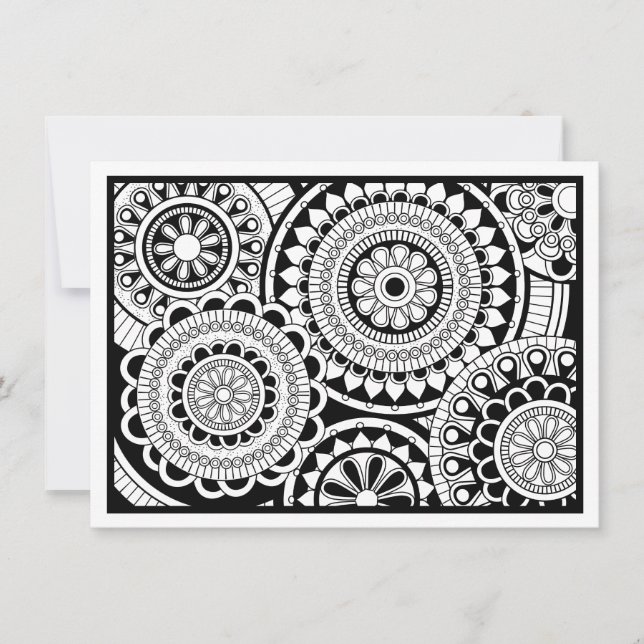 Coloration Carte postale Design moderne Mandala (Devant)