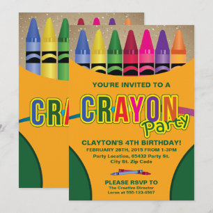 Coloration, invitations de fête d'anniversaire de