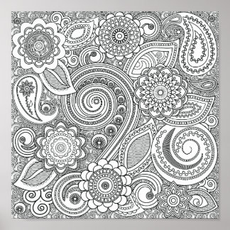 Coloration Poster Motif henné