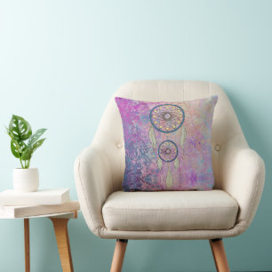 Colorblast Dream Catcher Throw Pillow