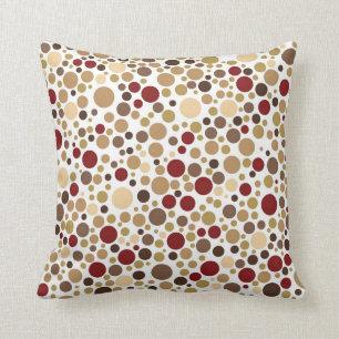 Colorblind Baroque (Brown, Beige & Tan Dots) Throw Pillow
