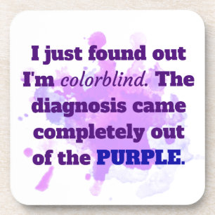 Colorblind Funny Joke Purple Blue Coaster