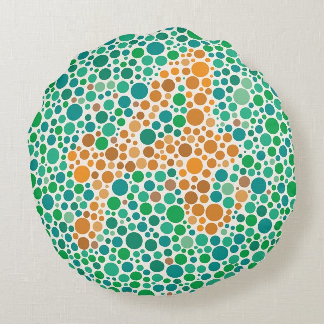 Colorblind Test A Round Pillow (Back)