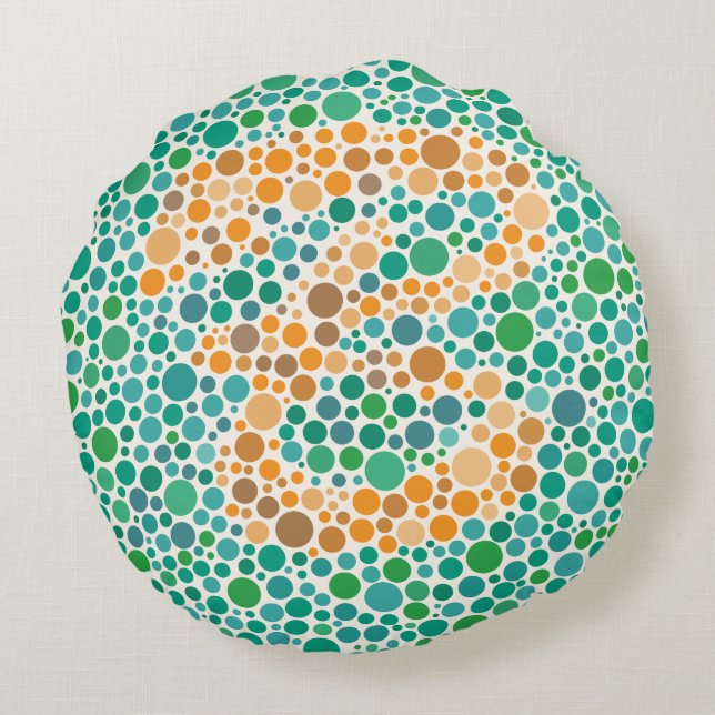 Colorblind Test B Round Pillow (Back)