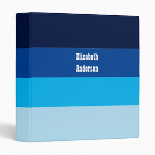 Colorblock Blue Horizontal Stripe Binder