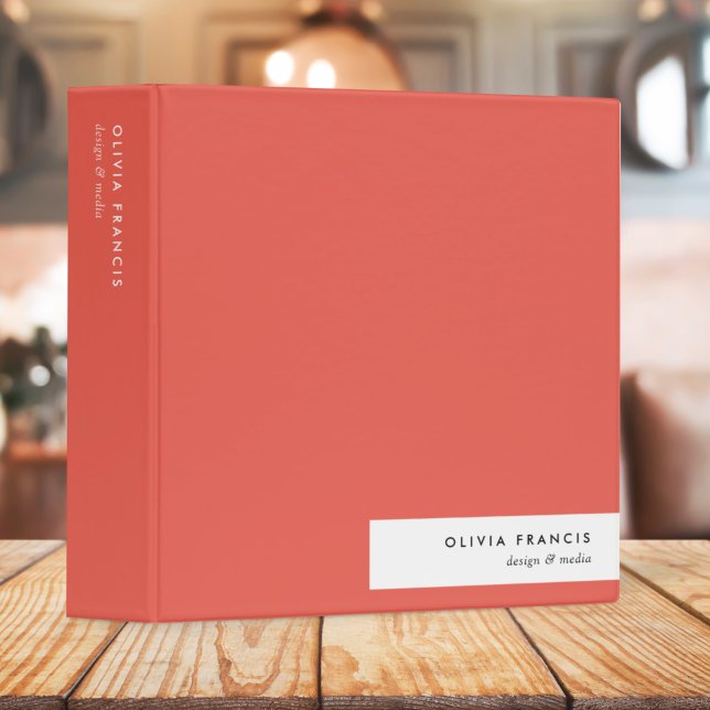 Colorblock Bold Red Modern Minimalist Simple Binder (Creator Uploaded)