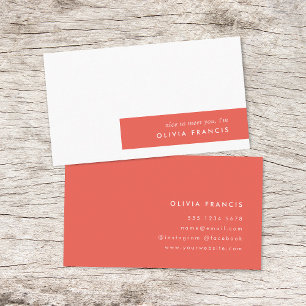 Colorblock Bold Red Modern Minimalist Simple Business Card