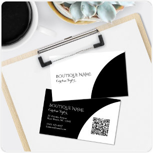 Colorblock Boutique Black QR Code Carte de visite