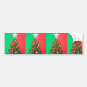 colorblock christmas tree bumper sticker