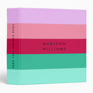 Colorblock Horizontal Stripe Viva Magenta Spring Binder