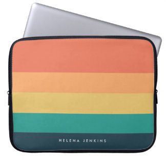 Colorblock Horizontal Striped Colourful Monogram Laptop Sleeve