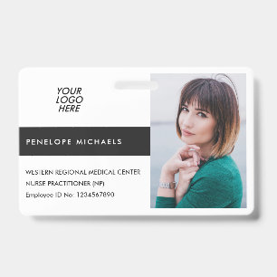 Colorblock Identification Badge Photo and Logo
