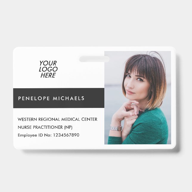 Colorblock Identification Badge Photo and Logo (Front)
