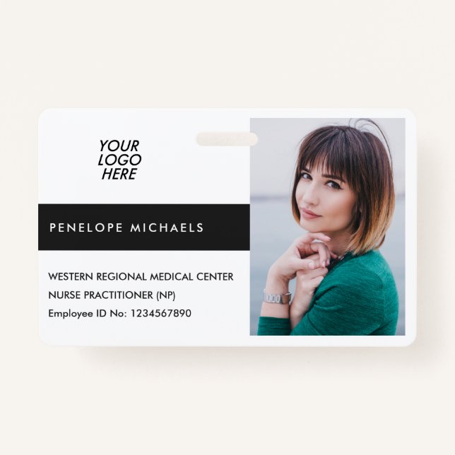 Colorblock Identification Badge Photo and Logo (Front)