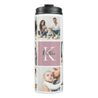 Colorblock Monogram Family Photo Collage | Mauve