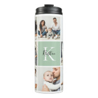 Colorblock Monogram Family Photo Collage | Sage