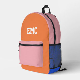 Colorblock Monogram Personalized Printed Backpack
