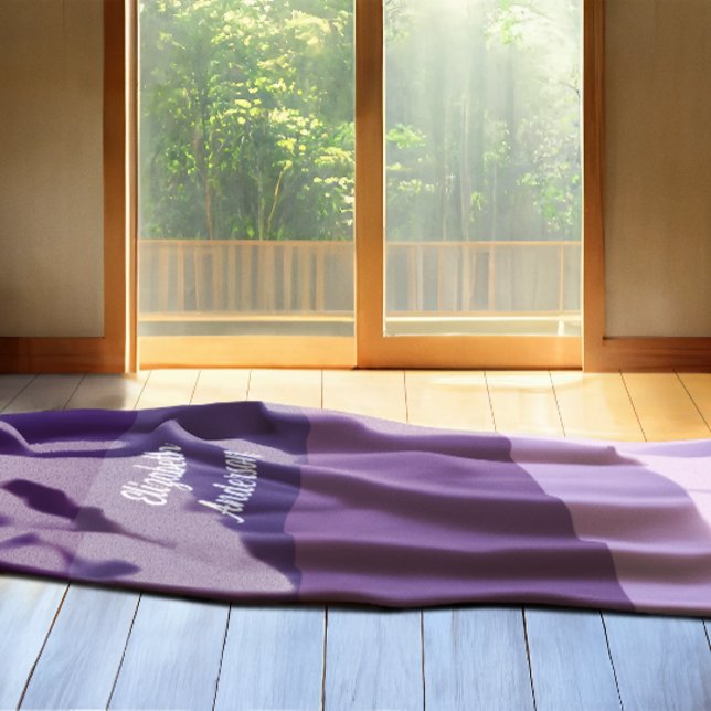 Colorblock Purple Horizontal Stripe Fleece Blanket (Creator Uploaded)