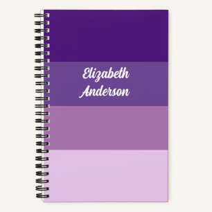 Colorblock Purple Horizontal Stripe Notebook