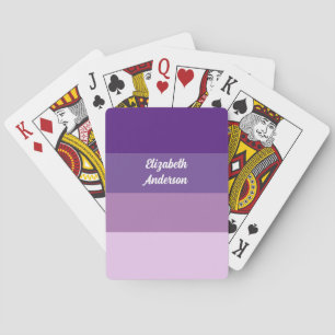 Colorblock Purple Horizontal Stripe Playing Cards