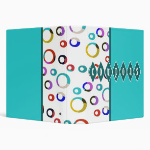 Colorblock Retro Hoops Coupon Organizer Binder