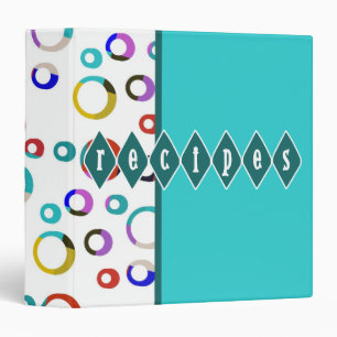 Colorblock Retro Hoops Recipe Binder
