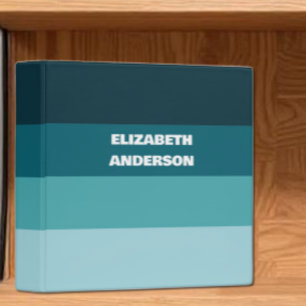 Colorblock Teal Horizontal Stripe Binder