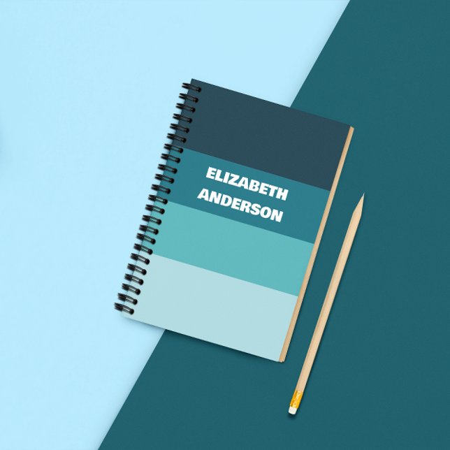 Colorblock Teal Horizontal Stripe Notebook (Creator Uploaded)