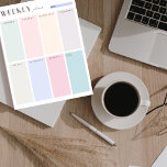 Colorblock Weekly Planner Notepad<br><div class="desc">Use this tear away notepad to scribble down all of the things that you need to get done.
This colour block weekly planner and to-do list with simple colours that will help you block your days and keep track of your to-dos for each day of the week.</div>