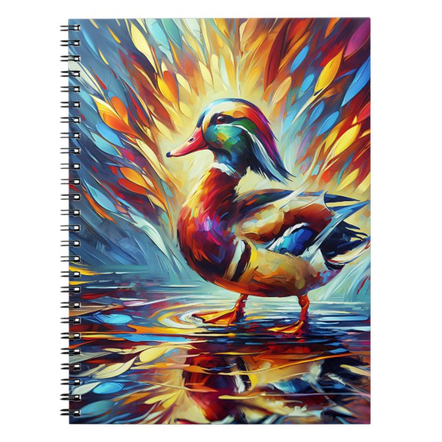 Colorburst Mandarin Duck Notebook (Front)