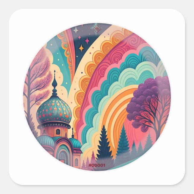 Colorburst Mosque Fantasy Label – Customizable (Front)