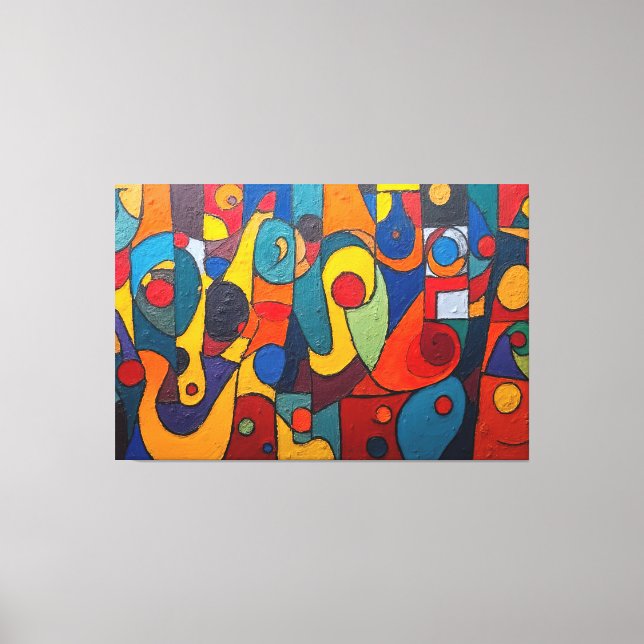 Colorcube 1 Colourful Cubism Canvas Print  (Front)