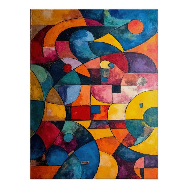 Colorcube 3 Colourful Cubism Poster (Front)