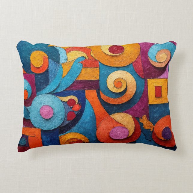 Colorcube 4 Cubisme coloré Accent Coussin (Devant)