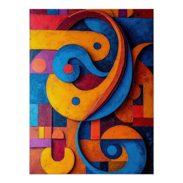 Colorcube 5 Colourful Cubism Poster (Front)