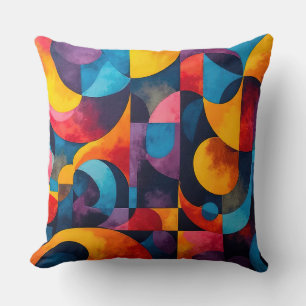 Colorcube 6 Colourful Cubism Throw Pillow