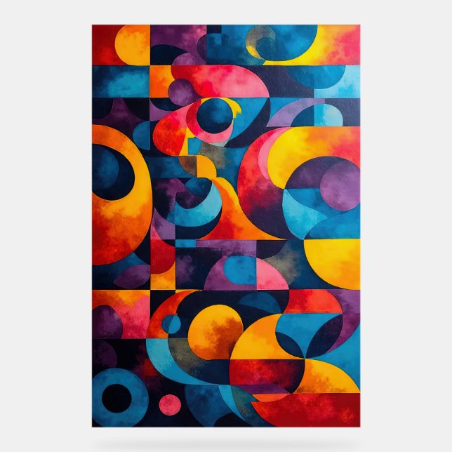 Colorcube 6 Cubisme coloré Symbole acrylique (Recto)