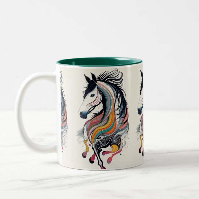 Coloré Abstrait Cheval Mug (Gauche)