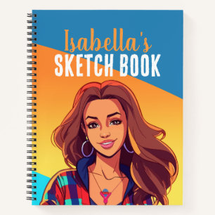 Coloré Ado personnalisé livre de croquis fille