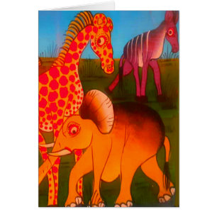 Coloré Africain animal sauvage couleurs safari