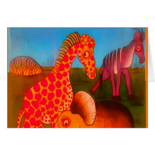 Coloré Africain animal sauvage couleurs safari