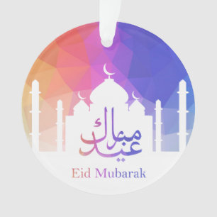 Coloré arc-en-ciel polygonal Aïd Moubarak mosquée