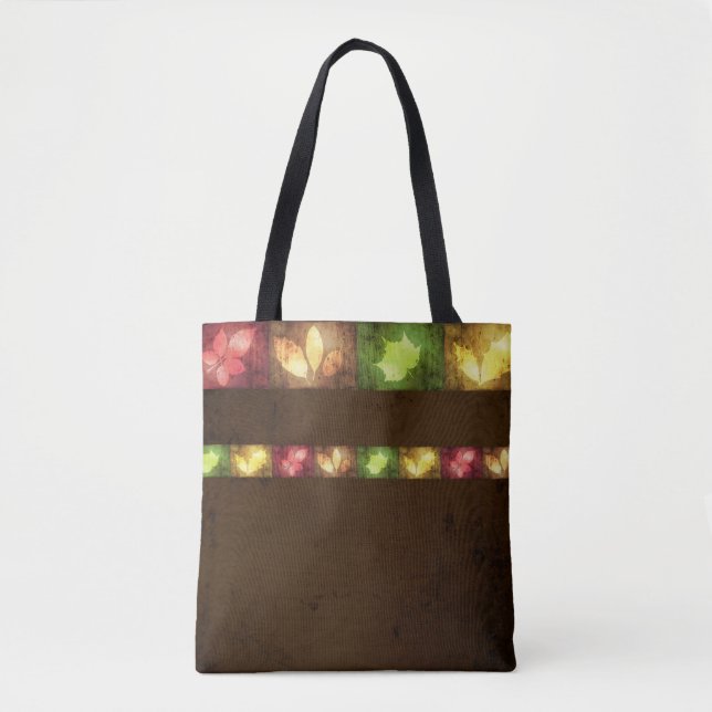 Coloré automne Grunge Feuille - Sac fourre-tout (Devant)