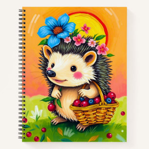 Coloré Cahier de Porc-Épic Mignon Orange