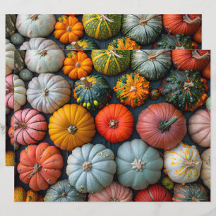 Coloré Citrouille Gourds Squash Scrapbook Papier