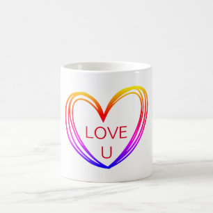COLORÉ COEUR TEXTE MUG