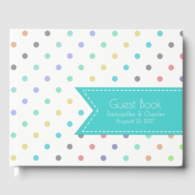 Coloré Confetti Pois Mariage Livre d'invité (Recto)