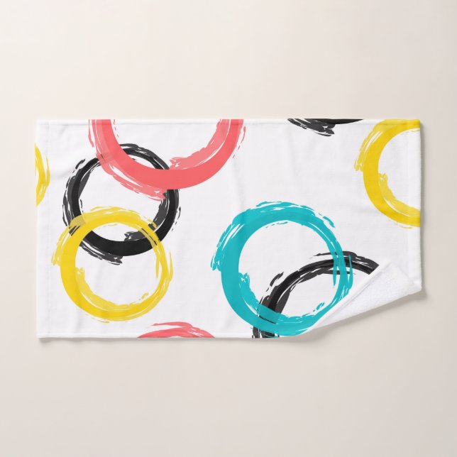 Coloré, cool, moderne, tendance cercles de brosse (Serviette à main)